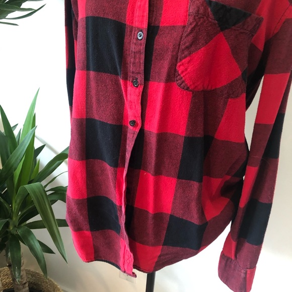 RED FLANNEL BOYFRIEND PLAID - Picture 3 of 5